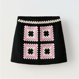 Zara Kids, Black, Crocheted Mini Skirt, 11-12 years
